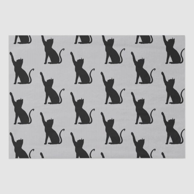 Papel De Seda Gris y gatos negros (Anverso)
