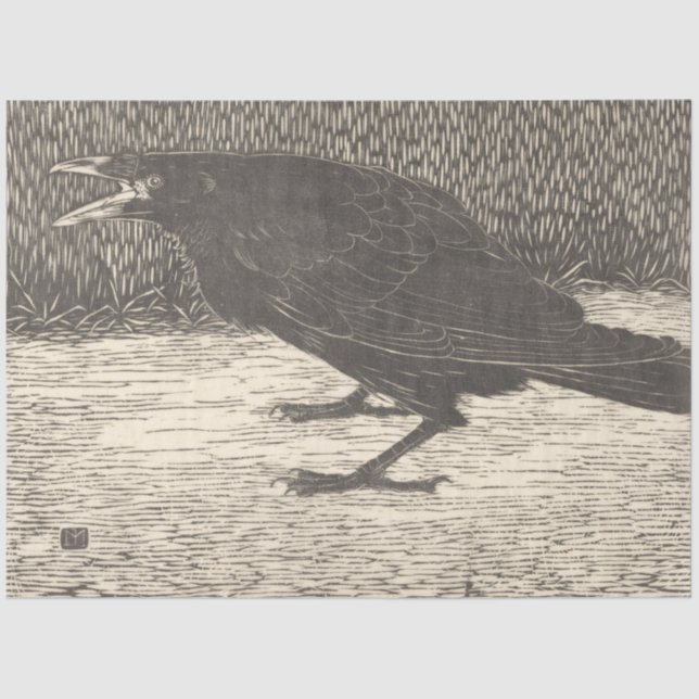 Papel De Seda Gritando a Crow (por Jan Mankes) (Anverso)