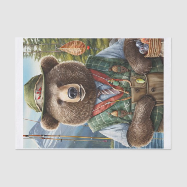 Papel De Seda Grizzly y Lures, George el oso atrapó la cena (Anverso)