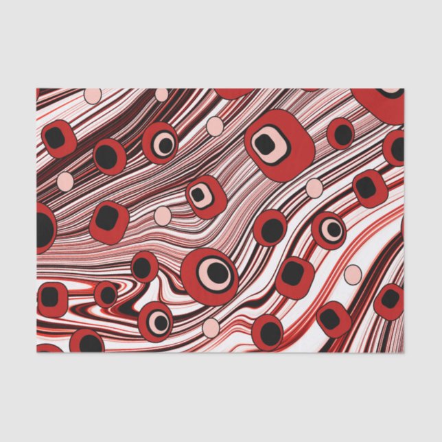 Papel De Seda Groovy and Wavy Retro Liquid Swirl Cute (Anverso)