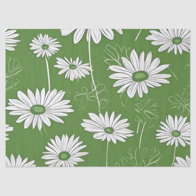 Papel De Seda Groovy Mid Century Daisy Floraal (Anverso)
