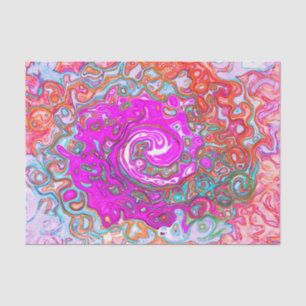 Papel De Seda Groovy púrpura y Naranja Resumen Swirl retro