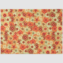 Papel De Seda Groovy Retro Naranja Hippie FlowPattern
