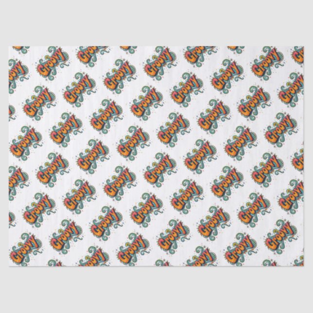 Papel De Seda Groovy Retro Psicodelic 70 Funky Arte Hippie (Anverso)