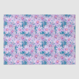 Papel De Seda Groovy Retro Purple Daisy Pattern