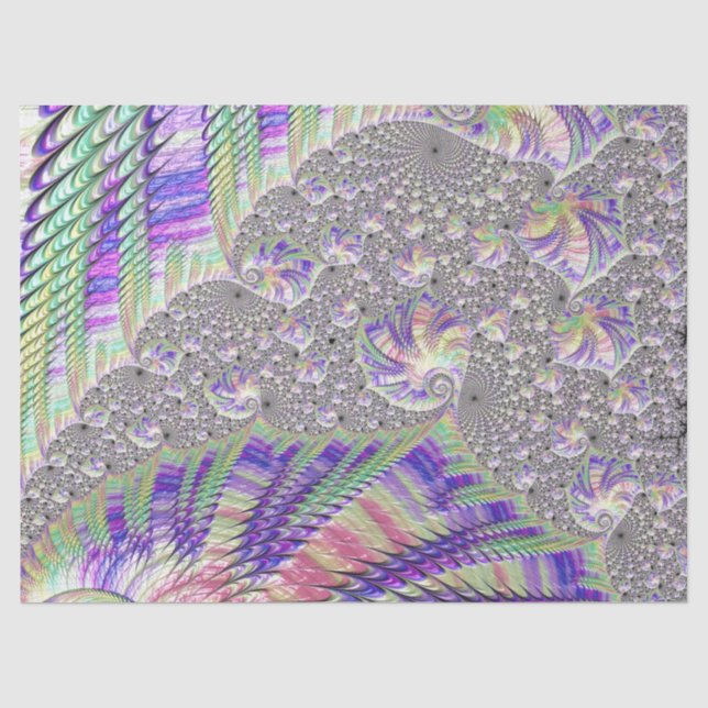 Papel De Seda Groovy Trippy Funky Psicodélico Arte Fractal (Anverso)
