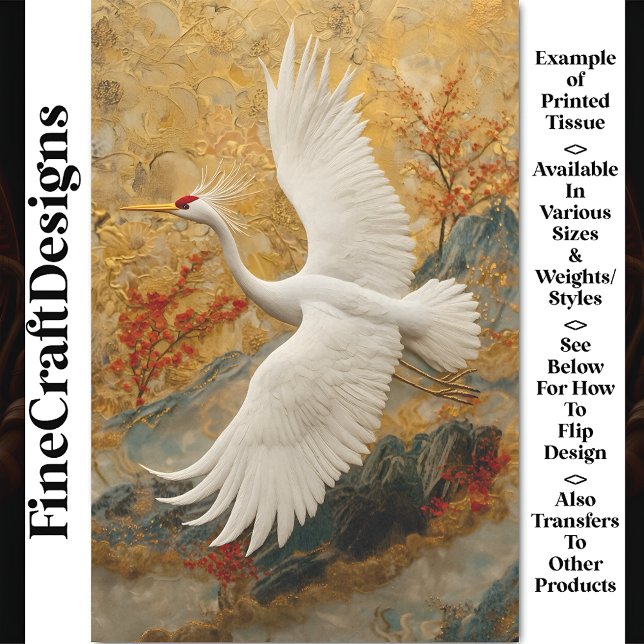 Papel De Seda Grúa y flores rojas bordadas BW5 Descodificación (Subido por el creador)