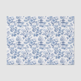 Papel De Seda Grulla de pagoda chinoiserie