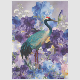 Papel De Seda Grulla Única de Acuarela Grande Decoupage de Muebl