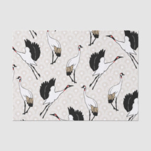 Papel De Seda Grullas japonesas elegantes