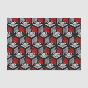 Papel De Seda Grullas japonesas, rojas, grises, grises y negros