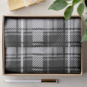 Papel De Seda Grunde Blanco Negro Flannel Tartán Diseño