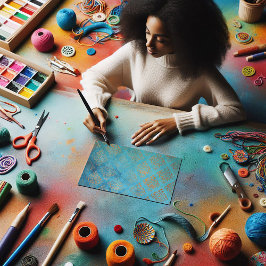 Papel De Seda Grunge Copper Patina y Turquesa Verdigris