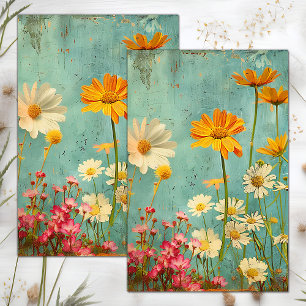 Papel De Seda GRUNGE Deteriorado DECUPAGE FLORAL