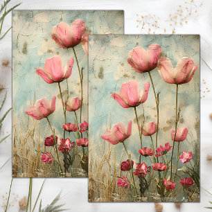 Papel De Seda GRUNGE Deteriorado DECUPAGE FLORAL
