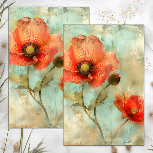 PAPEL DE SEDA GRUNGE FLORAL DECOUPAGE DISTROZADO