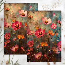 PAPEL DE SEDA GRUNGE FLORAL DECOUPAGE DISTROZADO