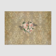 Grunge, floral, vintage, damasco, victorian, rosa,