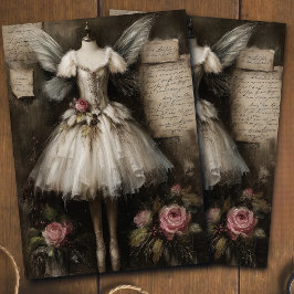 Papel De Seda Grunge French Vintage Fairy Ballerina Decoupage