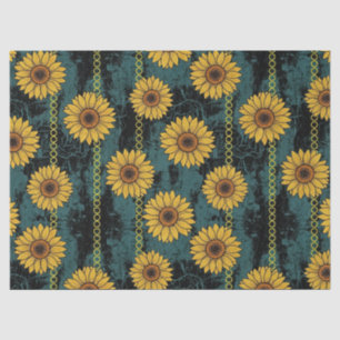 Papel De Seda Grunge Girasol y Cadena a Rayas