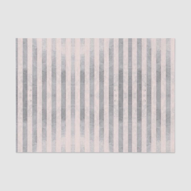 Papel De Seda Grunge Metallic Silver Blush Stripe Decoupage (Anverso)