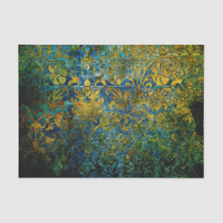 Papel De Seda grunge, vintage, damasco, musgo, verde, modelo,