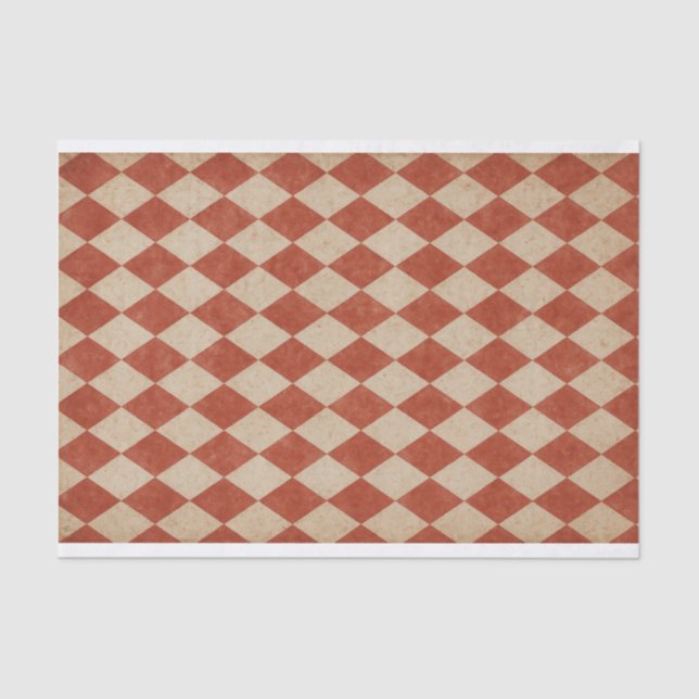 Papel De Seda Grungy Red Harlequin (Anverso)