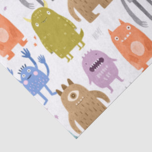 Papel De Seda Guardería para niños pequeños monstruos