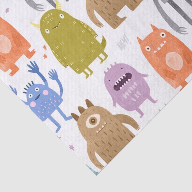 Papel De Seda Guardería para niños pequeños monstruos (Detalle)