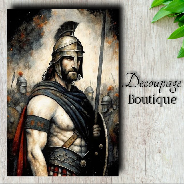 Papel De Seda Guardián Estoico Decoupage (Stoic Guardian Decoupage Tissue Paper)