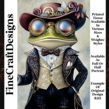 Guay Antropomorfo Steampunk Frog R5H Decoupage