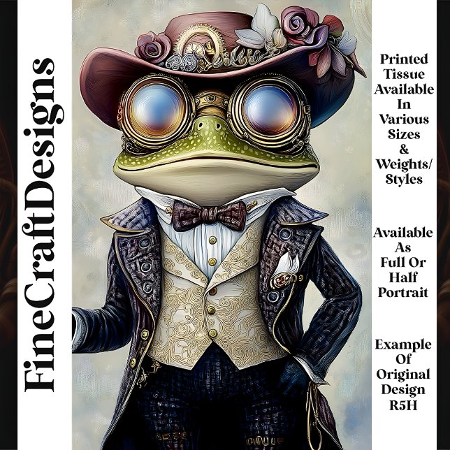 Papel De Seda Guay Antropomorfo Steampunk Frog R5H Decoupage (Subido por el creador)