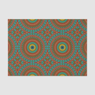 Papel De Seda Guay Blue Red Yellow Retro Geométrica Ethbal