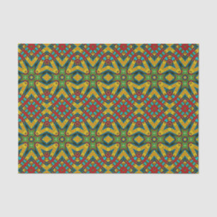 Papel De Seda Guay Blue Red Yellow Retro Geométrica Ethbal