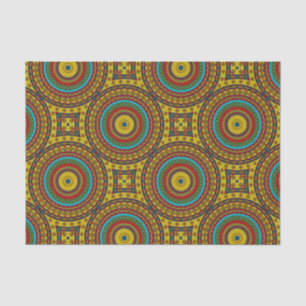 Papel De Seda Guay Blue Red Yellow Retro Geométrica Ethbal