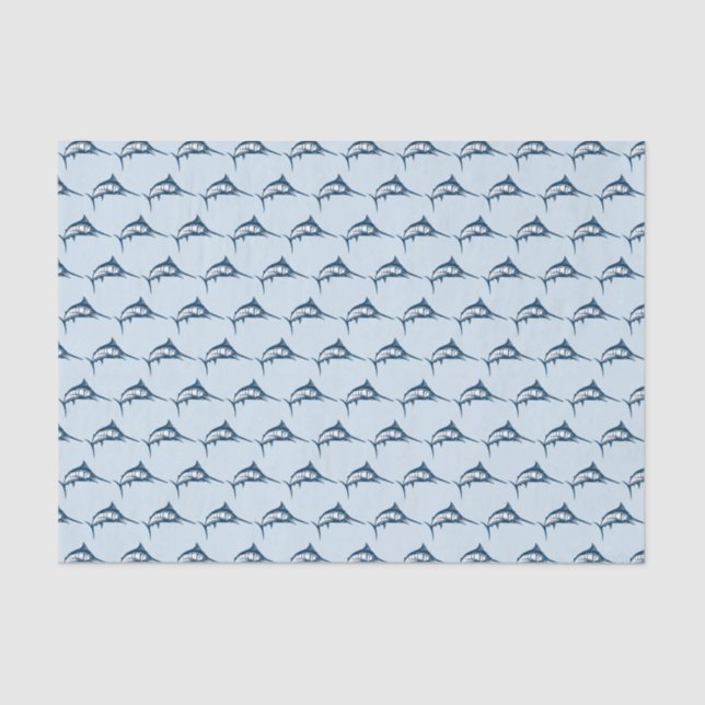 Papel De Seda Guay de patrón de pez espada azul (Anverso)