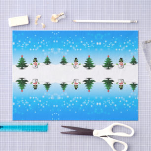 Papel De Seda Guay divertido Snowman Sparkly Árboles de Navidad