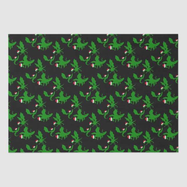 Papel De Seda Guay Dragon Navidades Black Green (Anverso)