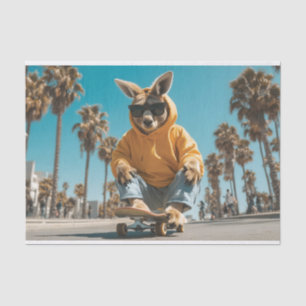 Papel De Seda Guay Kangaroo en gafas de sol en una skateboard