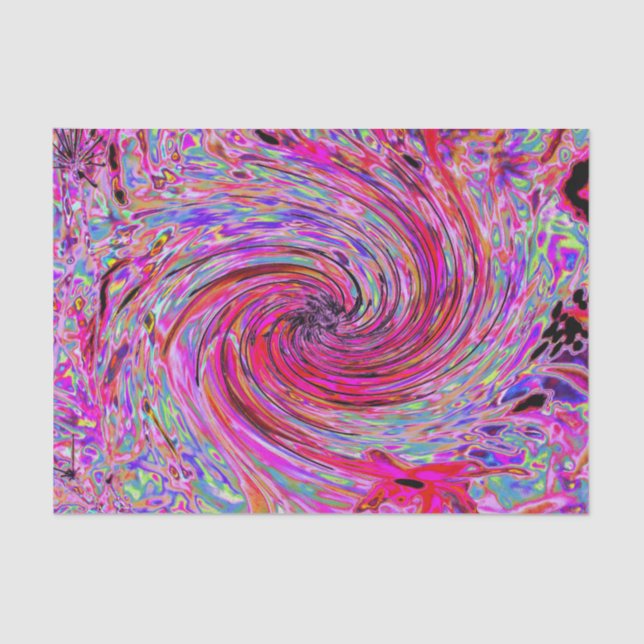 Papel De Seda Guay Resumen Retro Pink Hot Pink y Red Floral Swir (Anverso)