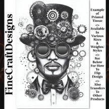 Guay Steampunk Man Black & White AC8 Decoupage