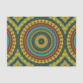 Papel De Seda Guay Trendy Blue Red Yellow Tribal Mandala