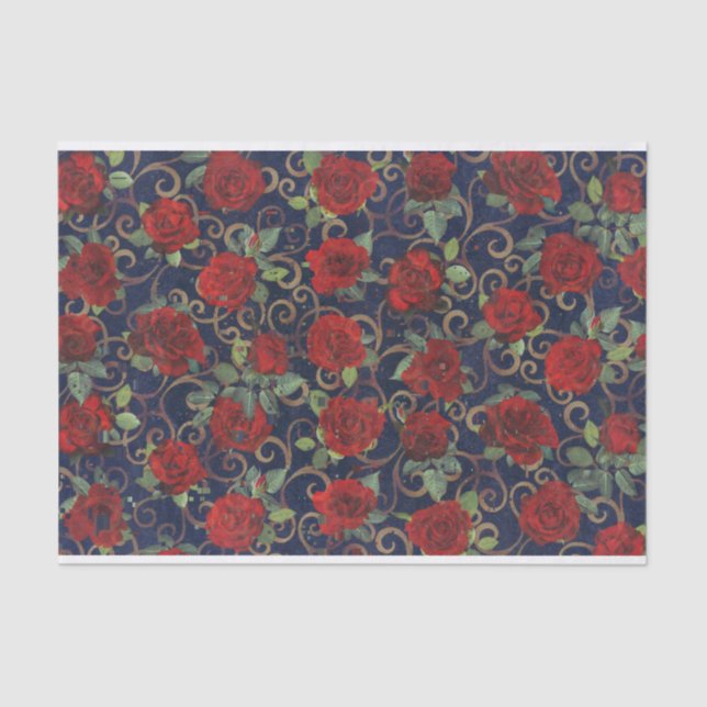 Papel De Seda Guay Trippy Glitch Damask Marina de la rosa roja m (Anverso)