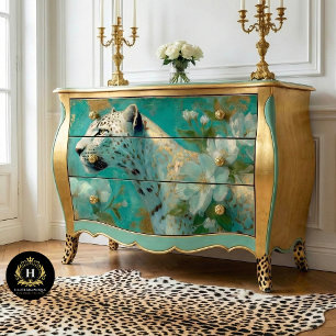 Papel De Seda Guepardo Elegante y Decoupage Floral