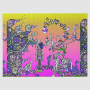 PAPEL DE SEDA GUERRA BESTIARIA MEDIEVAL, COLCHAS, SILLONES GIGAN