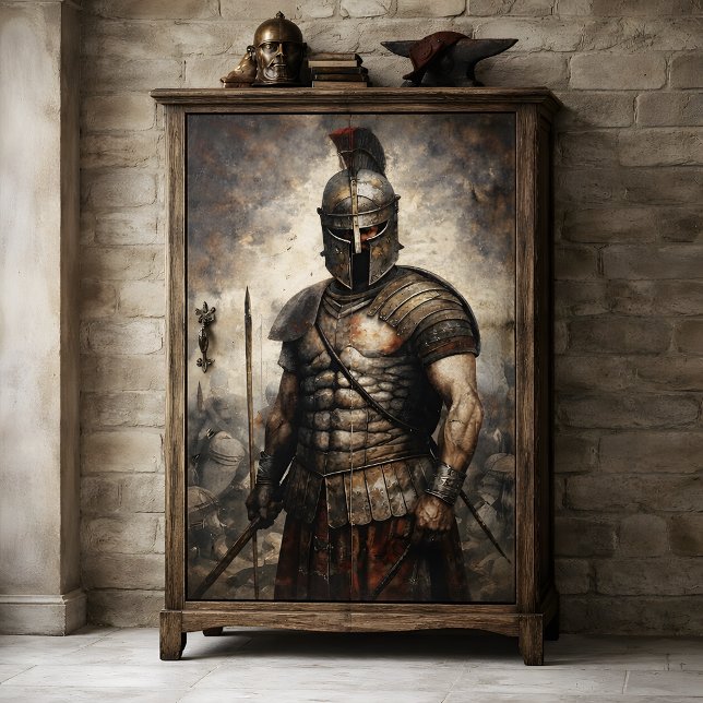Papel De Seda Guerrero Gladiador Decoupage (Gladiator Warrior Decoupage Tissue Paper)