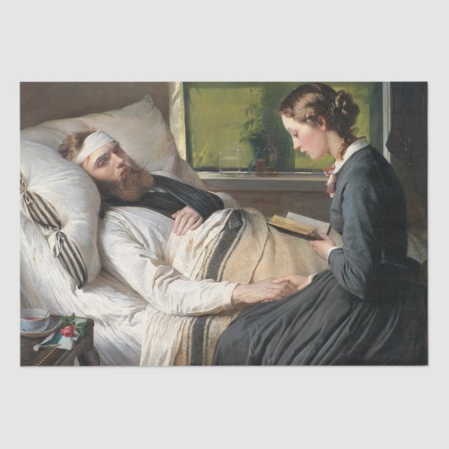 Papel De Seda Guerrero herido (por Elisabeth Jerichau-Baumann) (Anverso)