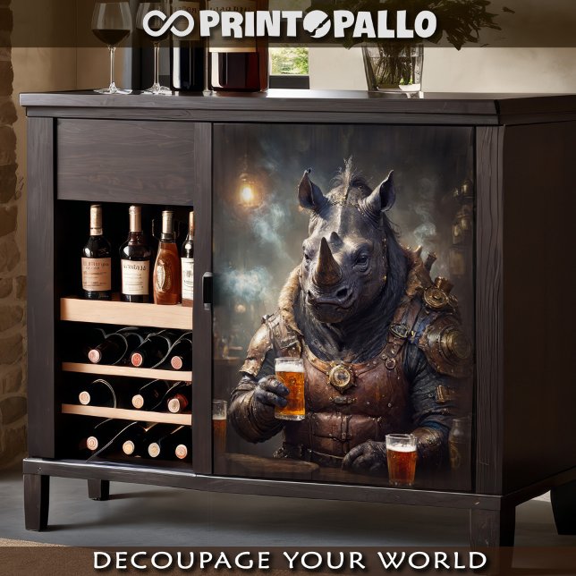 Papel De Seda Guerrero rinoceronte con armadura steampunk bebien (Subido por el creador)
