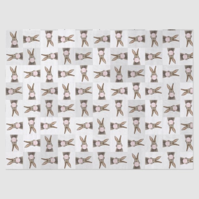 Papel De Seda Guia de burbuja rosa de conejo (Anverso)