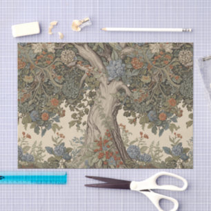 Papel De Seda Guillermo Morris Árbol De La Vida Vintage Pre-Raph